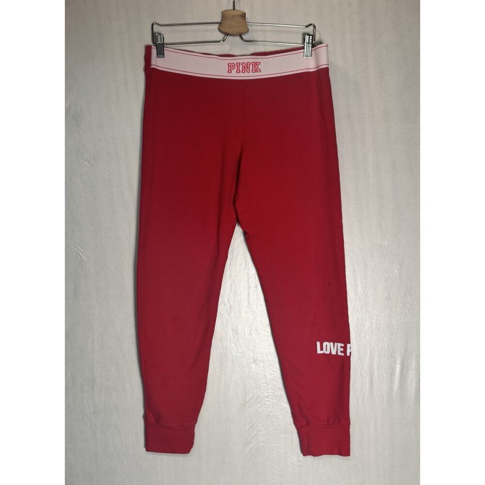 PINK Victoria’s Secret Womens Joggers Y2K Logo Spellout Athleisure Loungewear L